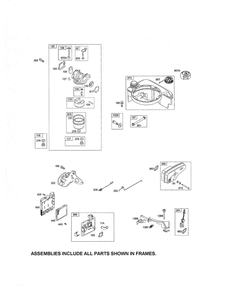 Carburetor/Muffler Diagram and Parts List for 126T02-1225-EX  Briggs and Stratton Engine